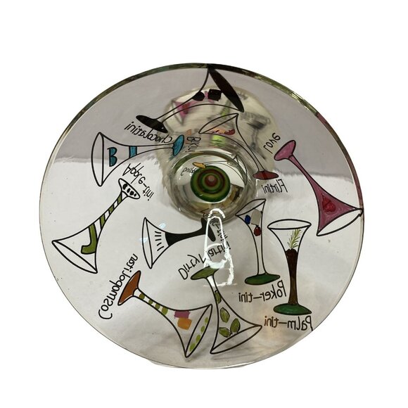 Mixed Lot 2 Martini Glasses-Lolita Handpainted - 7” And Pier 1 Red Swirl - Picture 6 of 9